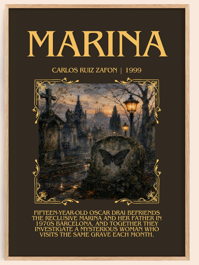 Marina Minimalist Book Poster by Carlos Ruiz Zafón