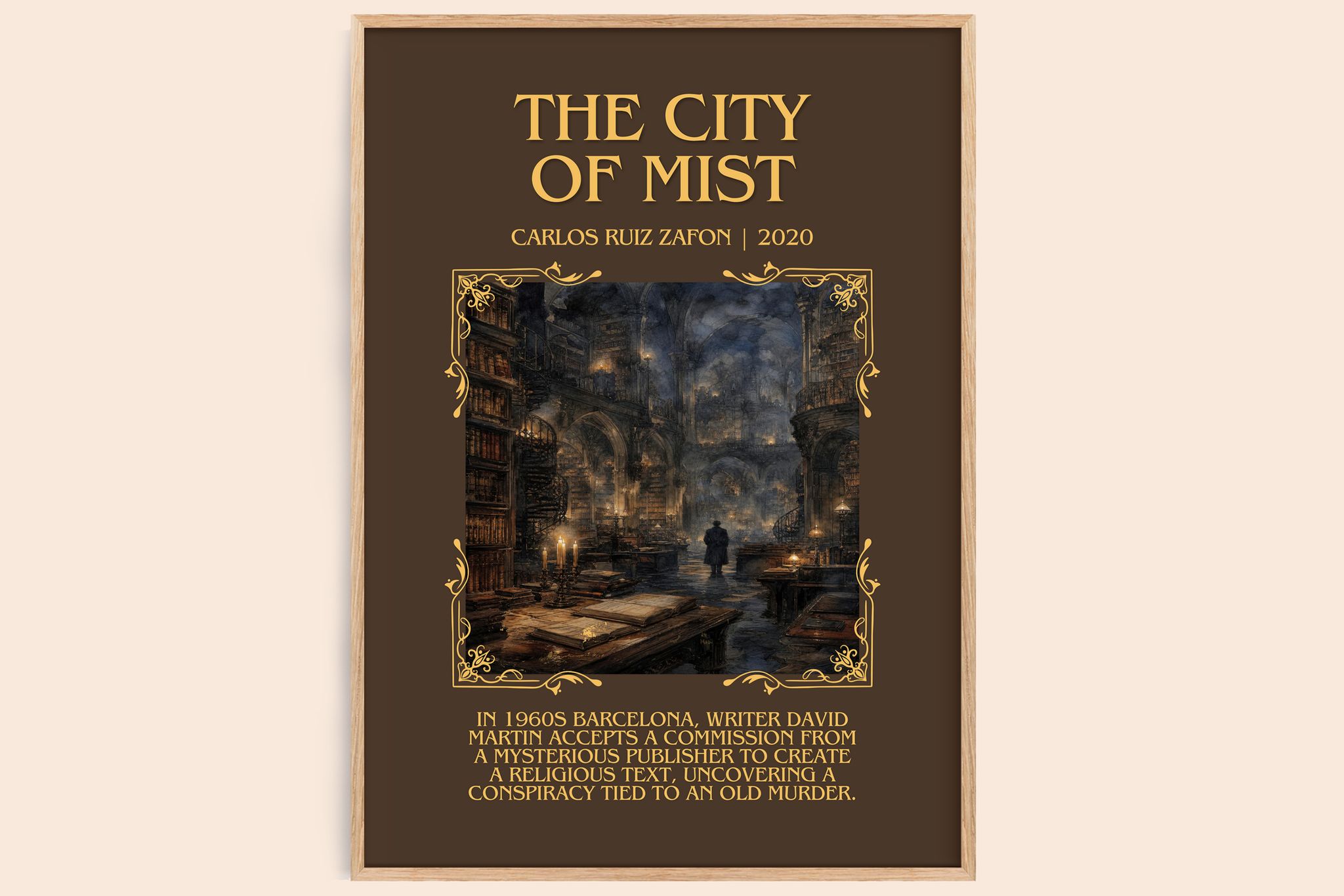 The City Of Mist Minimalist Book Poster by Carlos Ruiz Zafón
