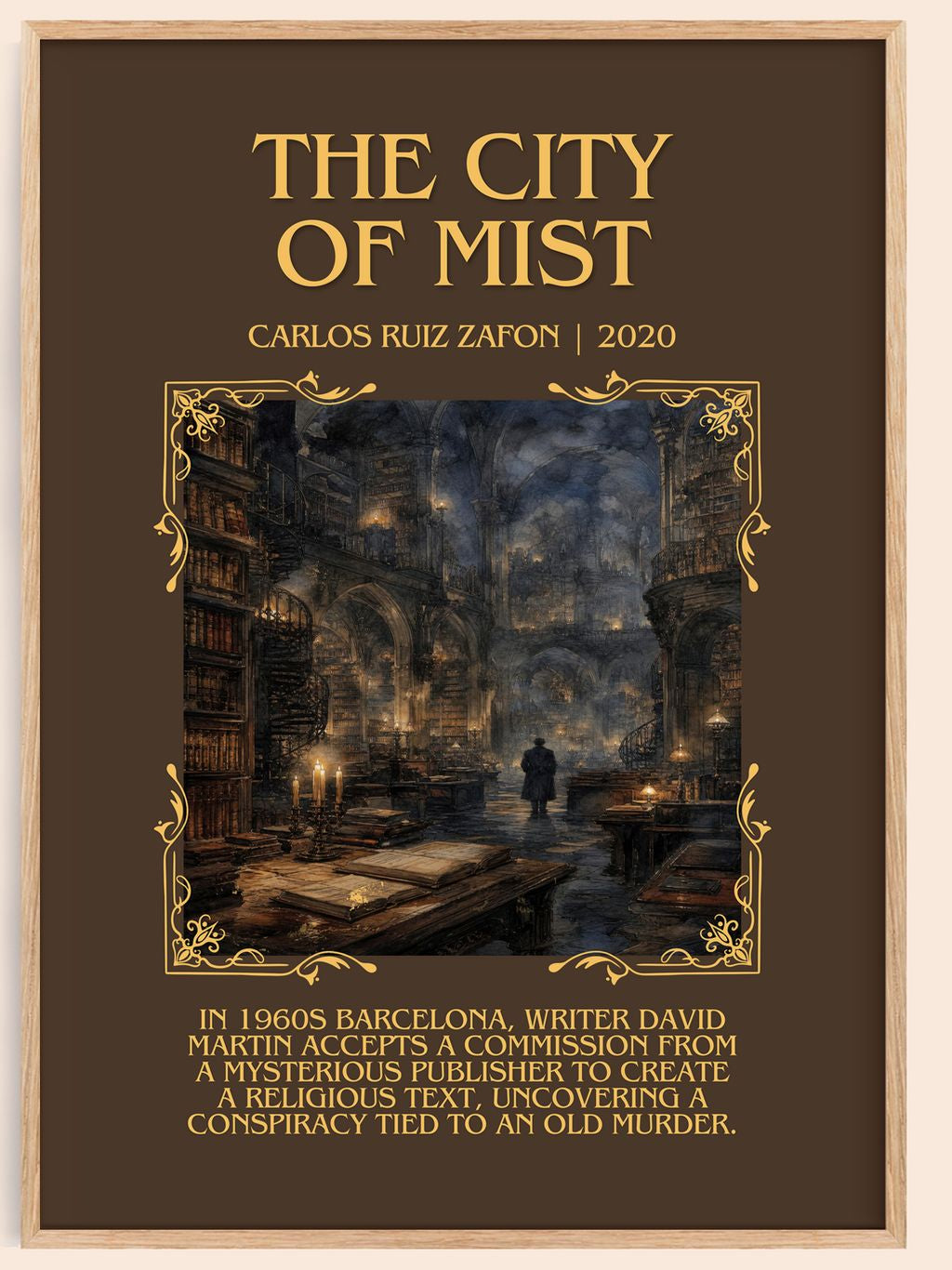 The City Of Mist Minimalist Book Poster by Carlos Ruiz Zafón – book poster