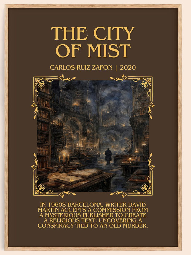 The City Of Mist Minimalist Book Poster by Carlos Ruiz Zafón
