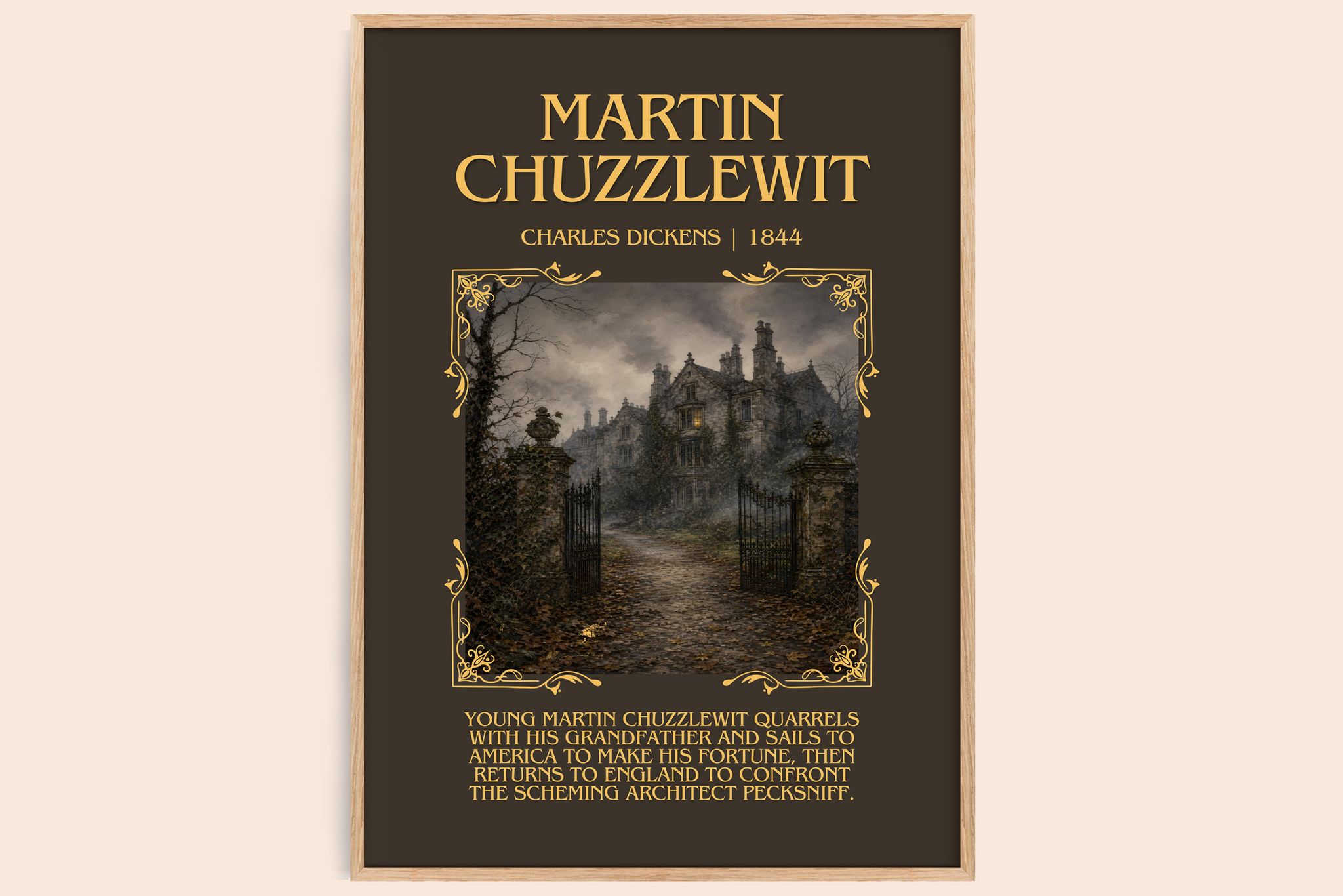 Martin Chuzzlewit Minimalist Book Poster by Charles Dickens