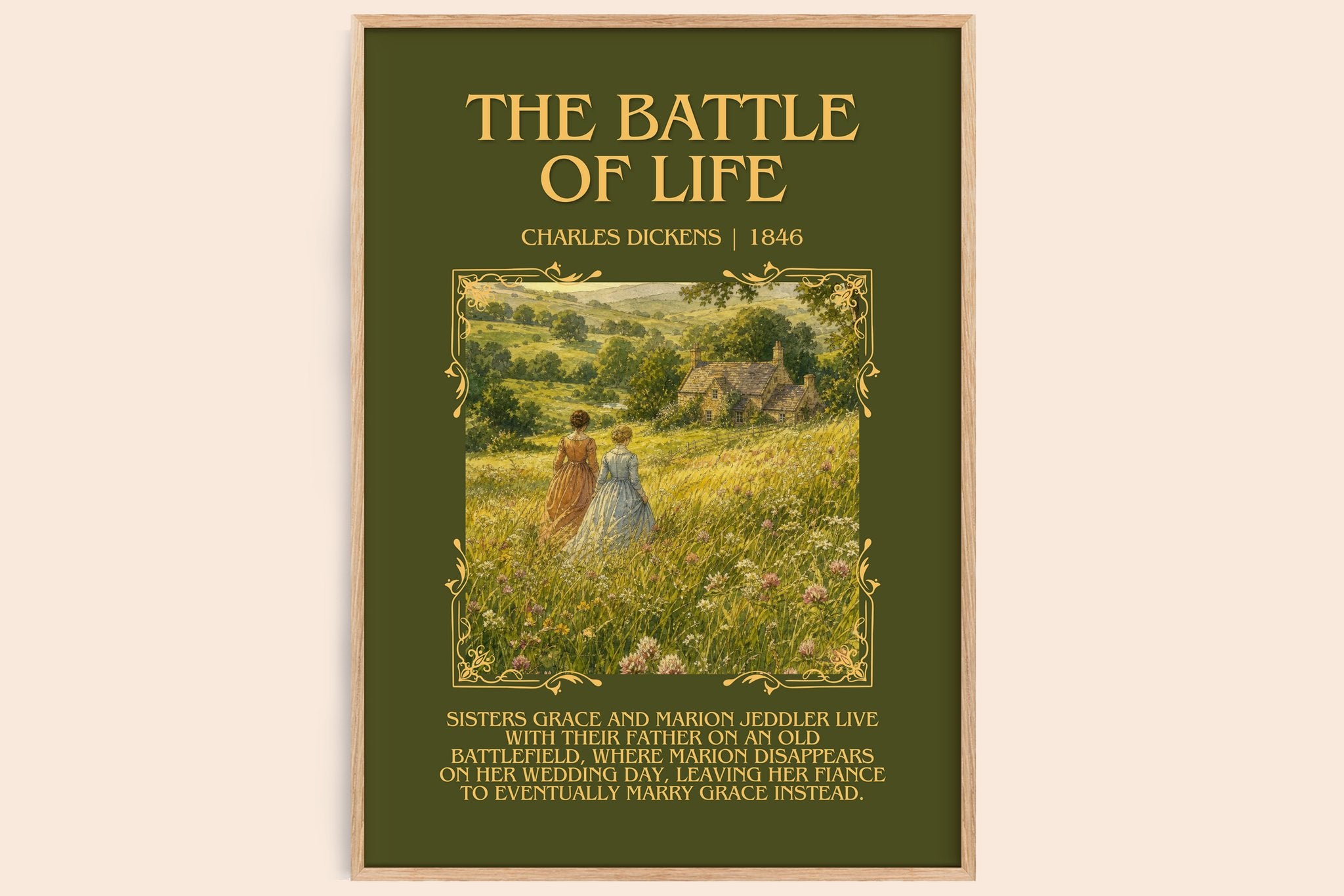The Battle Of Life Minimalist Book Poster by Charles Dickens