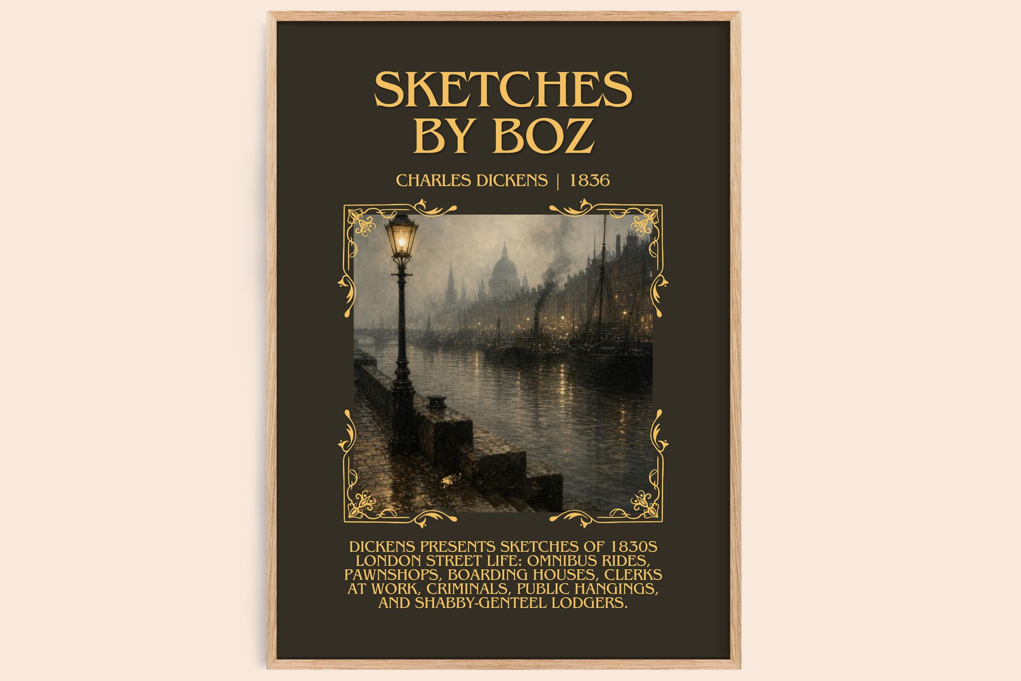 Sketches By Boz Minimalist Book Poster by Charles Dickens