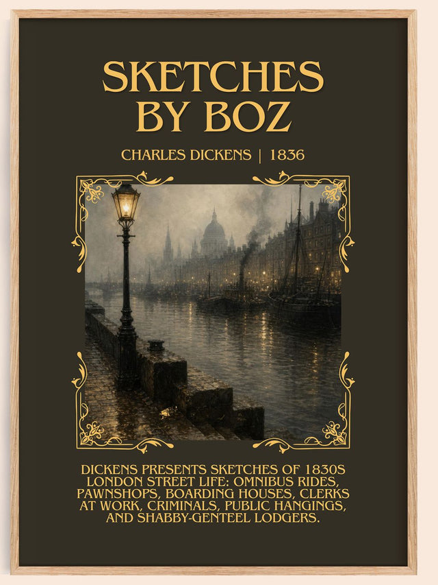 Sketches By Boz Minimalist Book Poster by Charles Dickens