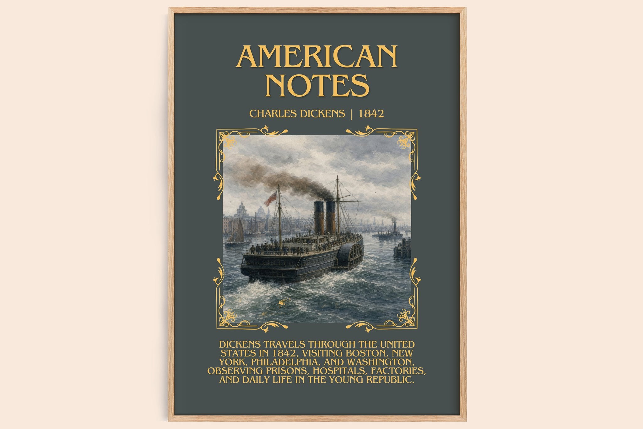 American Notes Minimalist Book Poster by Charles Dickens