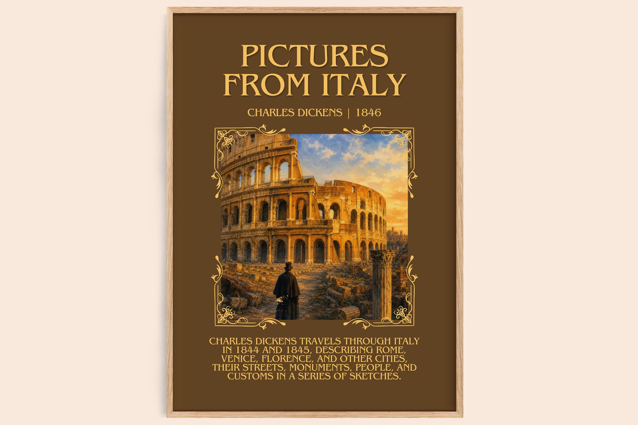 Pictures From Italy Minimalist Book Poster by Charles Dickens