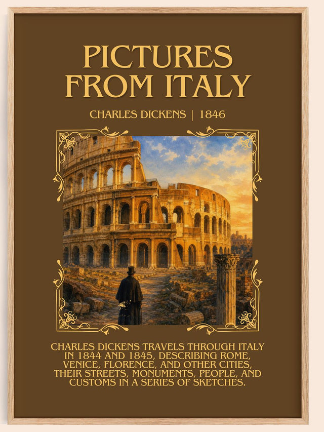 Pictures From Italy Minimalist Book Poster by Charles Dickens