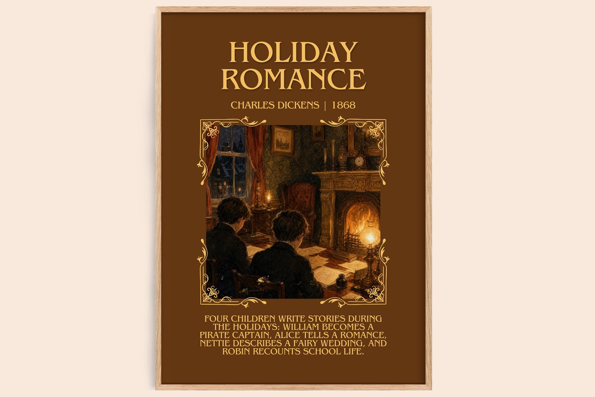 Holiday Romance Minimalist Book Poster by Charles Dickens