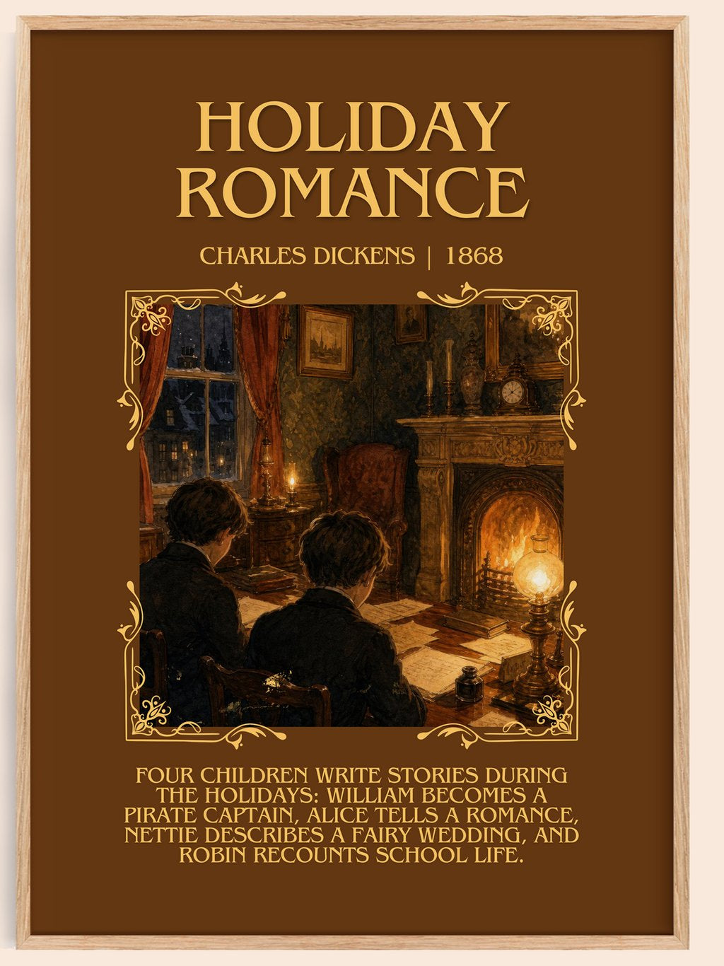Holiday Romance Minimalist Book Poster by Charles Dickens – book poster