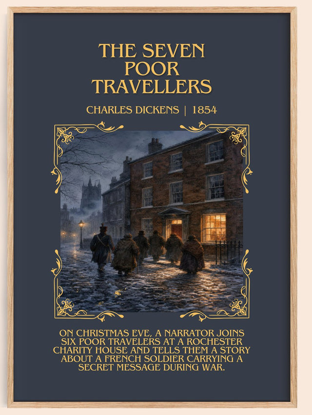 The Seven Poor Travellers Minimalist Book Poster by Charles Dickens