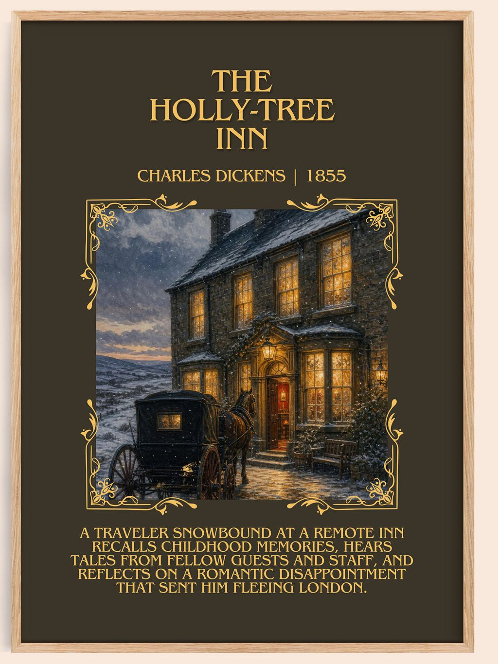 The Holly-Tree Inn Minimalist Book Poster by Charles Dickens – book poster