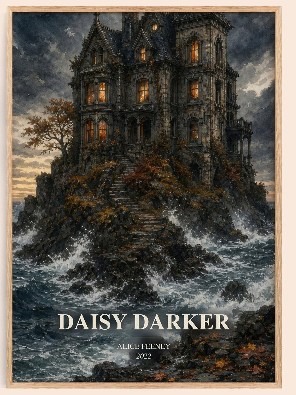 Daisy Darker watercolour book poster by Alice Feeney – framed literary art print