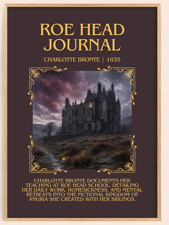 Roe Head Journal Minimalist Book Poster by Charlotte Brontë