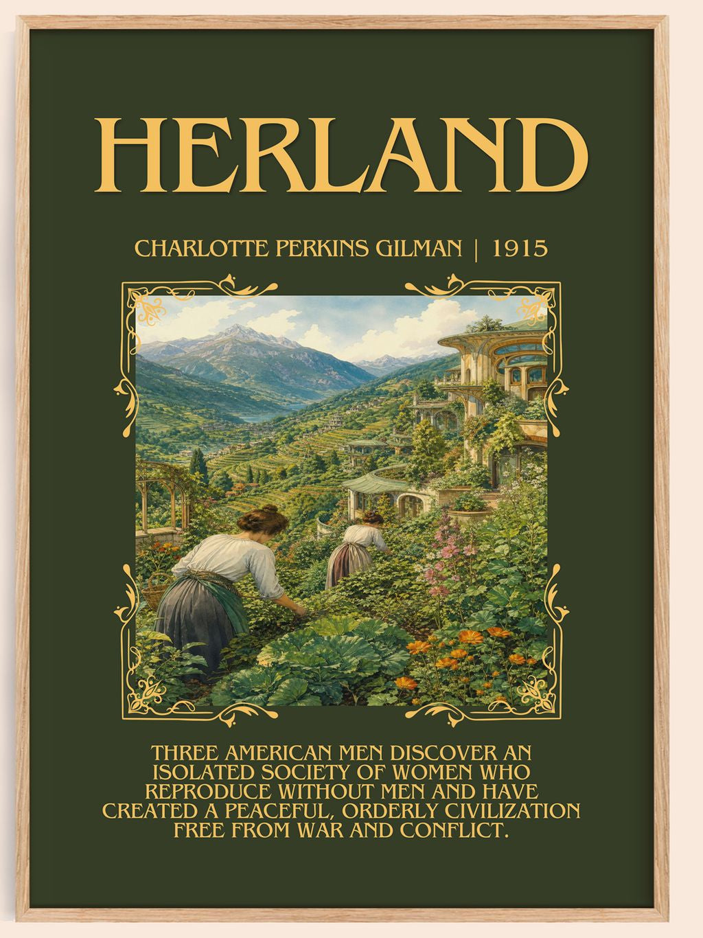 Herland Minimalist Book Poster by Charlotte Perkins Gilman – book poster