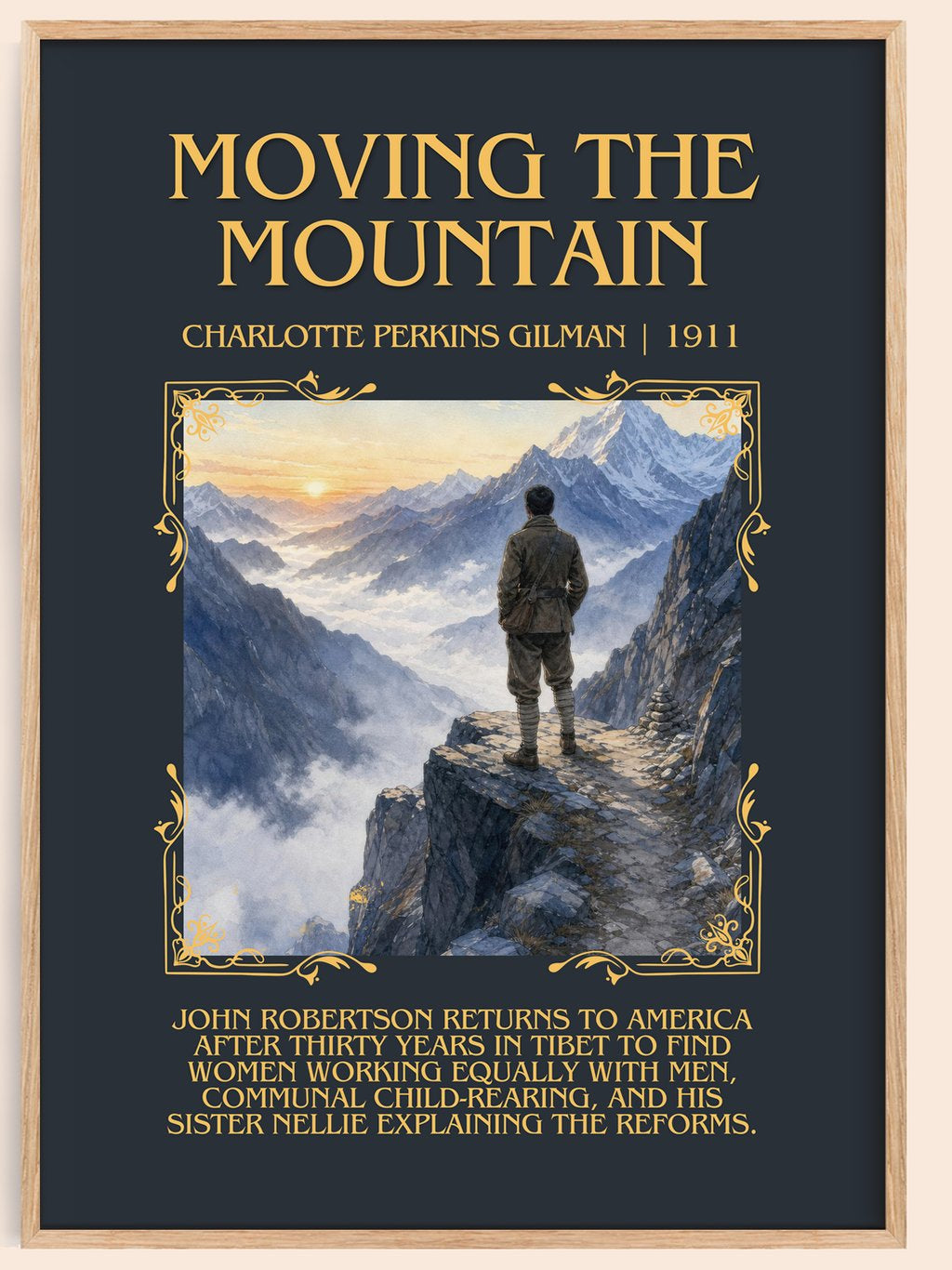 Moving The Mountain Minimalist Book Poster by Charlotte Perkins Gilman – book poster