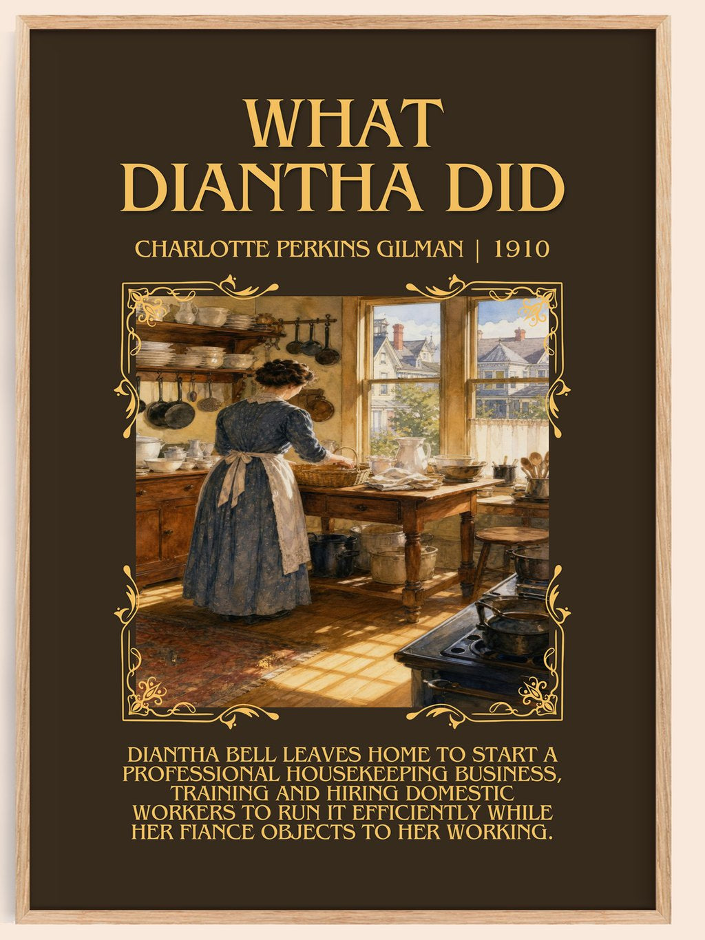 What Diantha Did Minimalist Book Poster by Charlotte Perkins Gilman – book poster