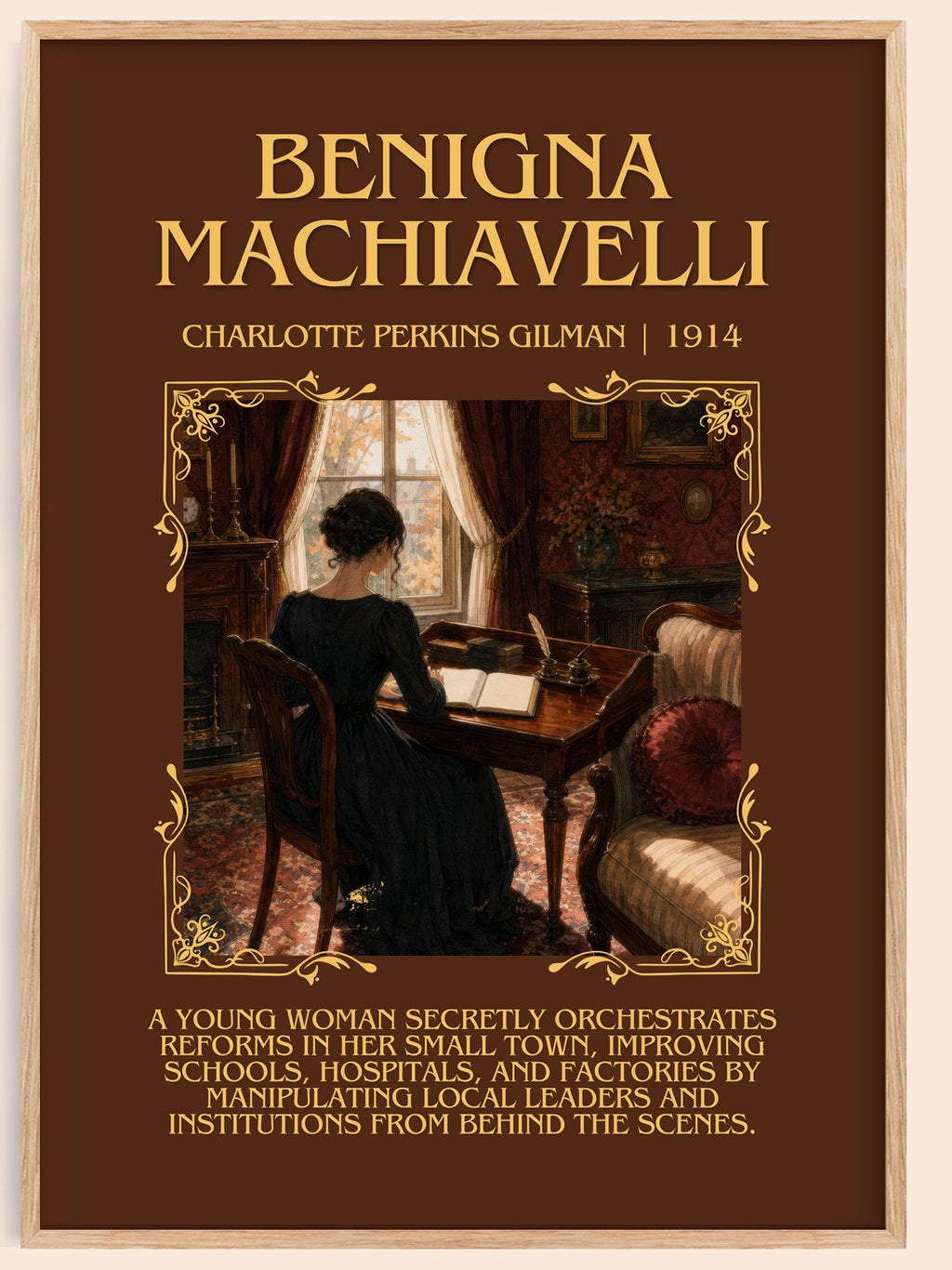 Benigna Machiavelli Minimalist Book Poster by Charlotte Perkins Gilman – book poster