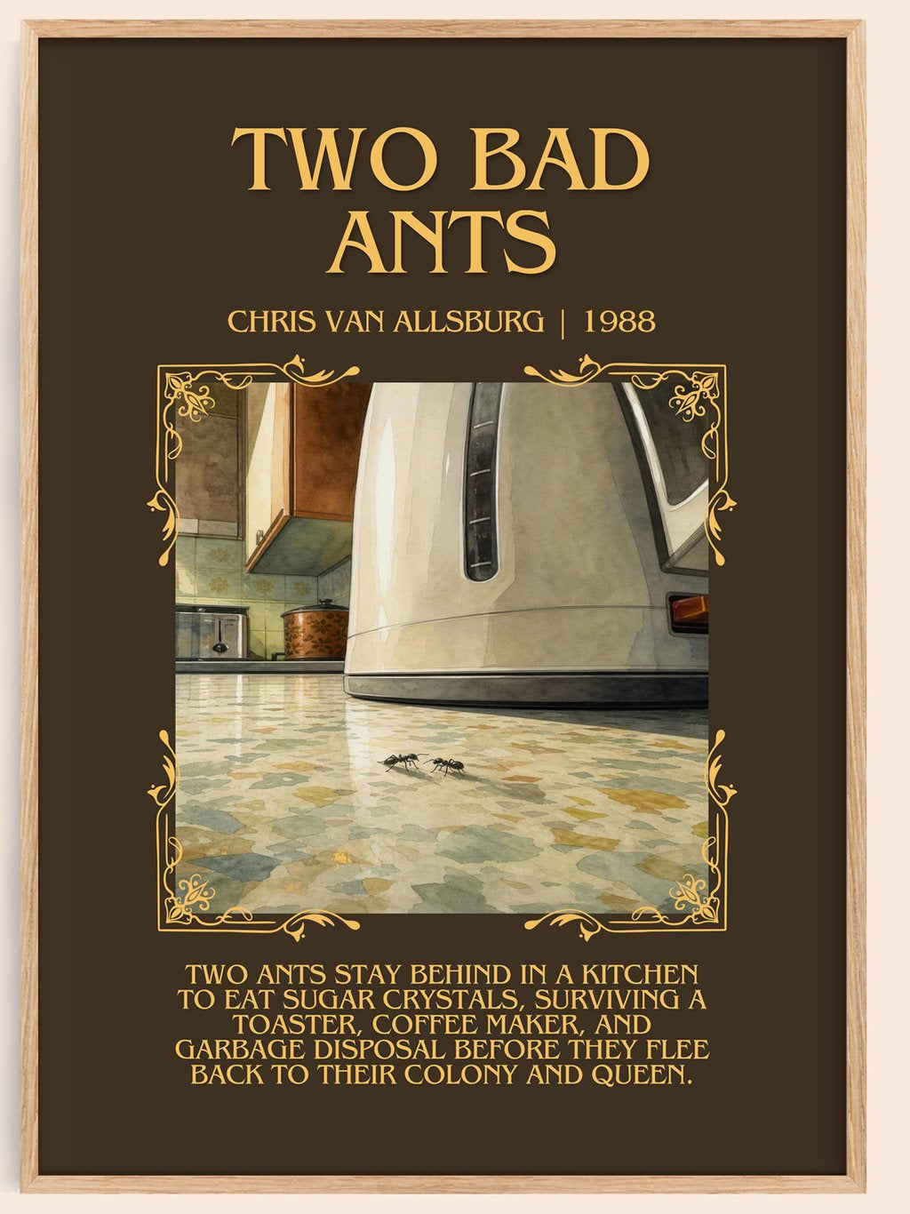 Two Bad Ants Minimalist Book Poster by Chris Van Allsburg – book poster