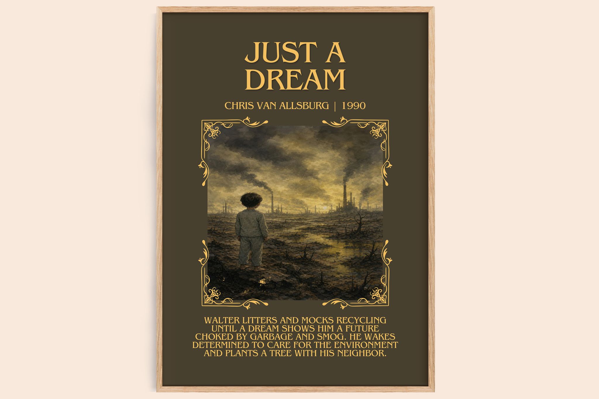 Just A Dream Minimalist Book Poster by Chris Van Allsburg