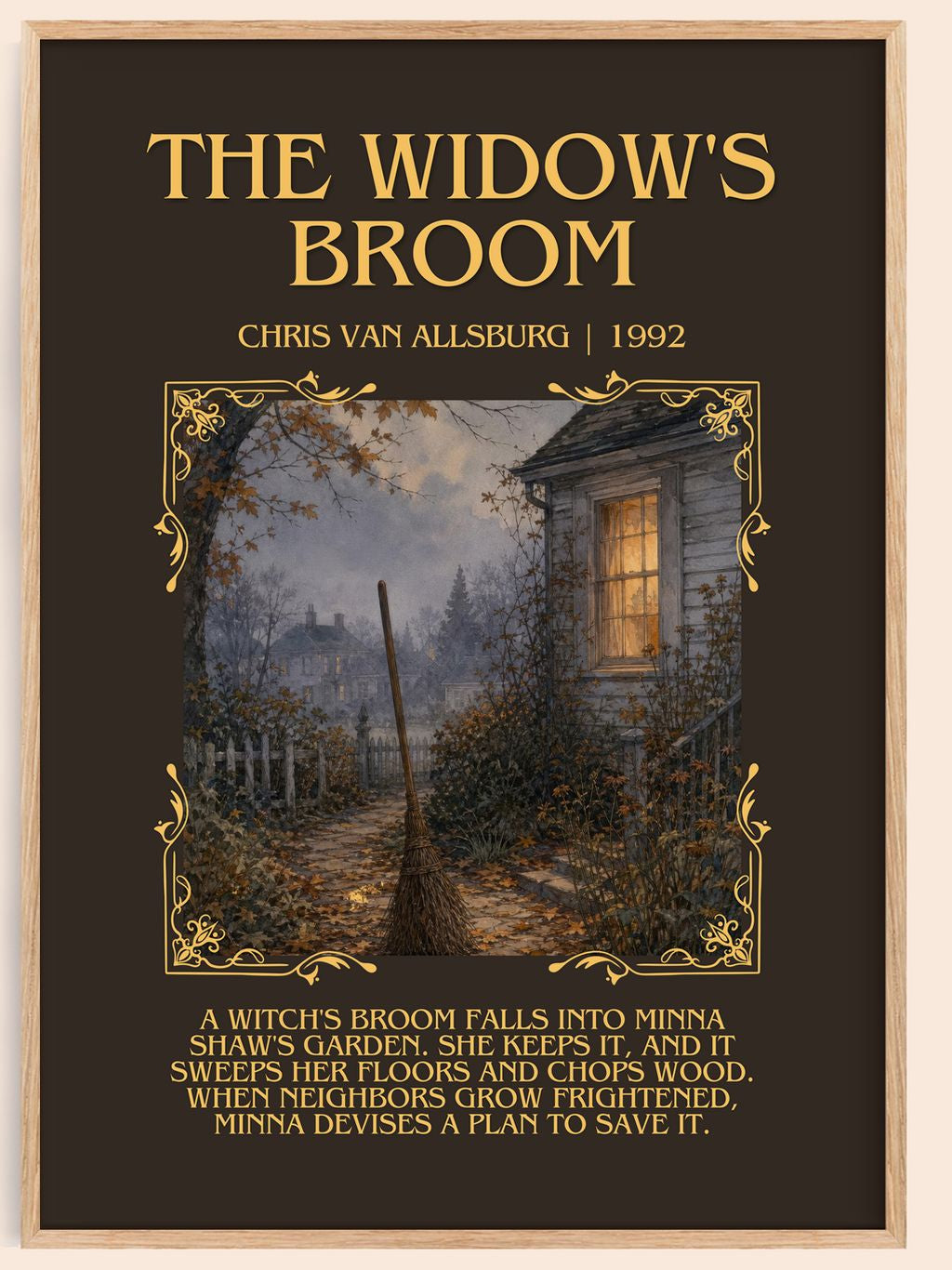 The Widow'S Broom Minimalist Book Poster by Chris Van Allsburg – book poster