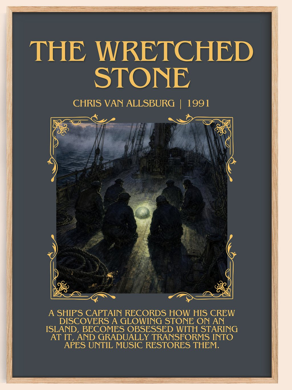 The Wretched Stone Minimalist Book Poster by Chris Van Allsburg – book poster