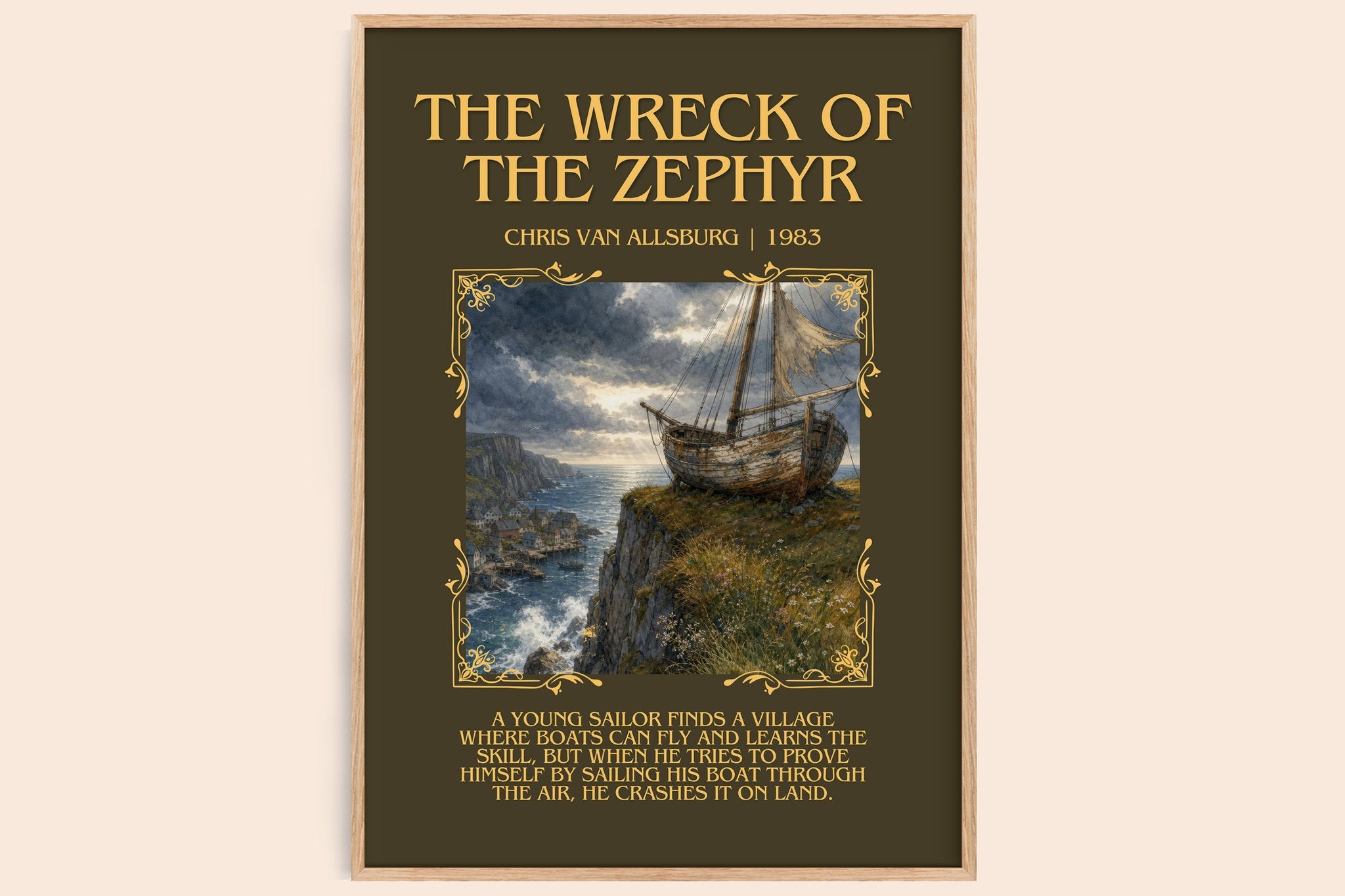 The Wreck Of The Zephyr Minimalist Book Poster by Chris Van Allsburg