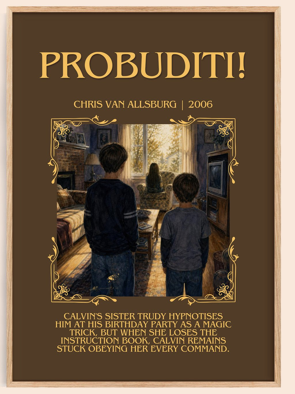 Probuditi! Minimalist Book Poster by Chris Van Allsburg – book poster