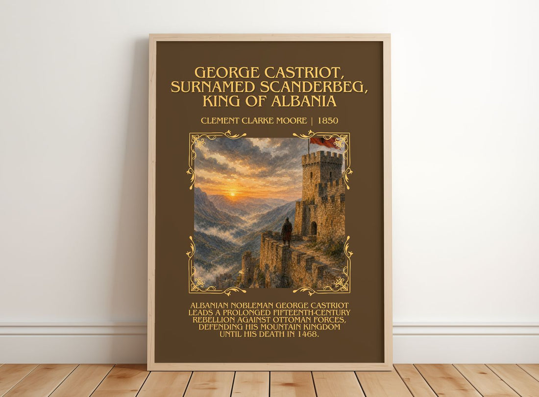 George Castriot, Surnamed Scanderbeg, King Of Albania Minimalist Book – framed print leaning on a wooden floor