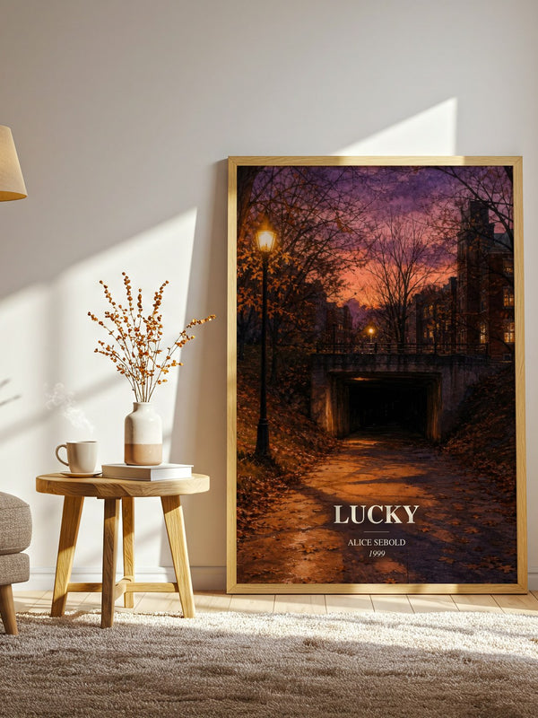 Lucky watercolour print in frame leaning in hallway – memoir wall art