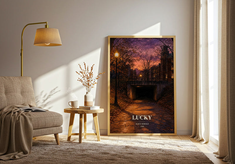 Lucky watercolour print in frame leaning in hallway – memoir wall art