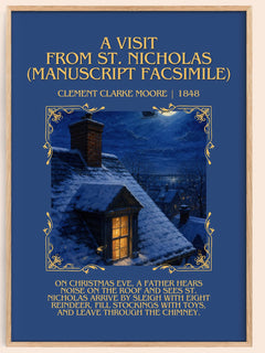 Visit From St. Nicholas (Manuscript Facsimile) Minimalist Book Poster – image 1