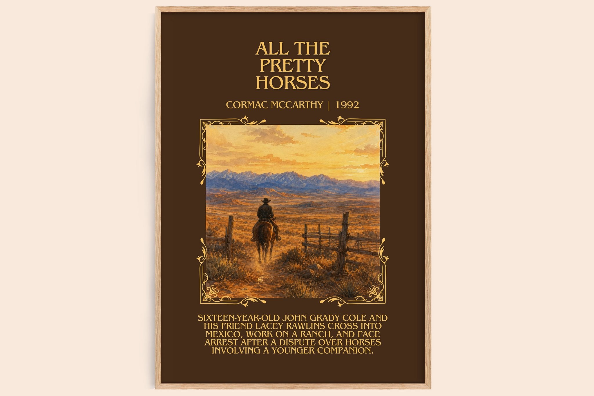 All The Pretty Horses Minimalist Book Poster by Cormac Mccarthy
