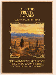 All The Pretty Horses Minimalist Book Poster by Cormac Mccarthy – image 1
