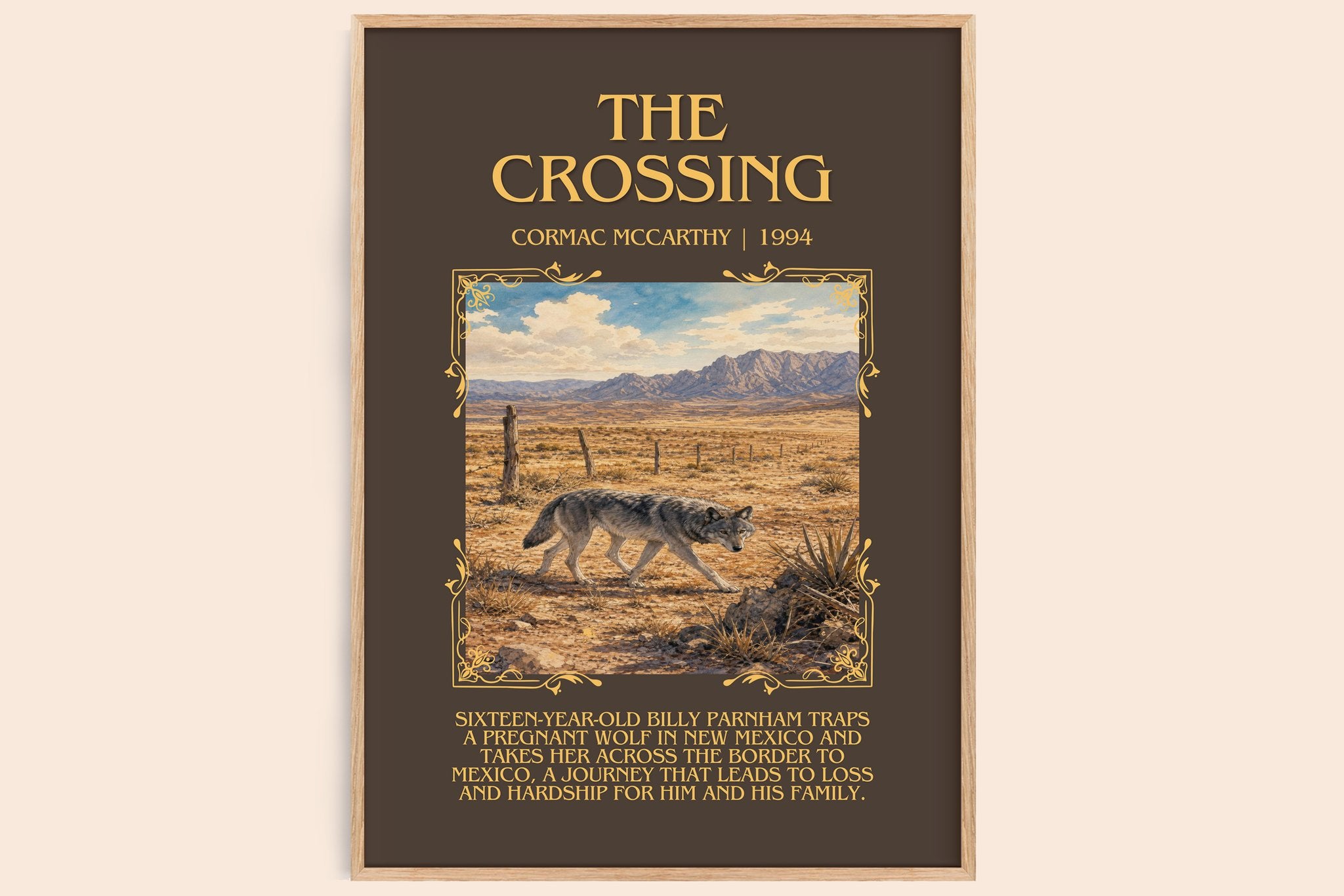 The Crossing Minimalist Book Poster by Cormac Mccarthy