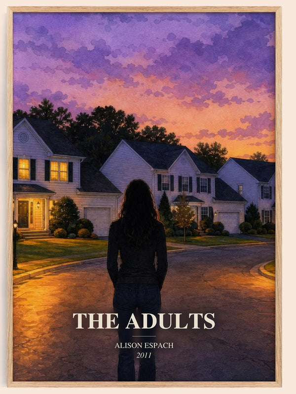 The Adults watercolour book poster by Alison Espach – framed literary art print