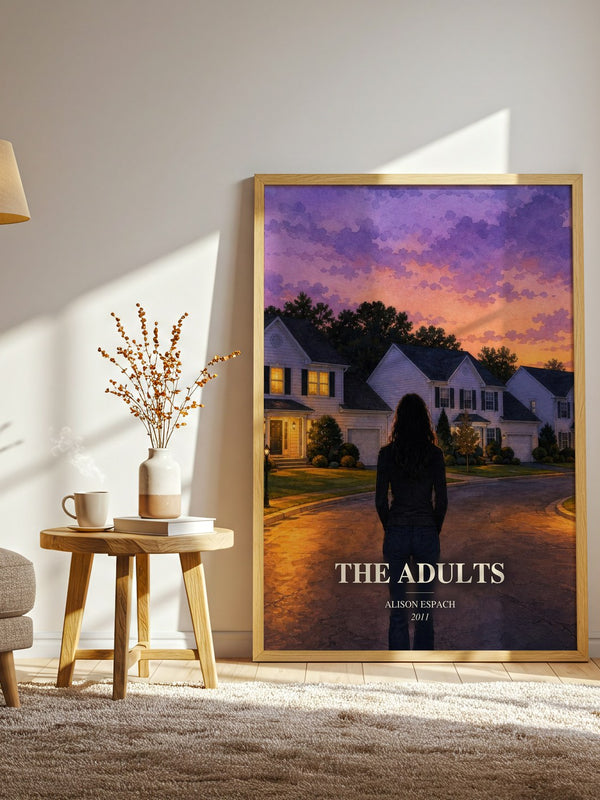 The Adults watercolour print in frame leaning in hallway – coming of age wall art