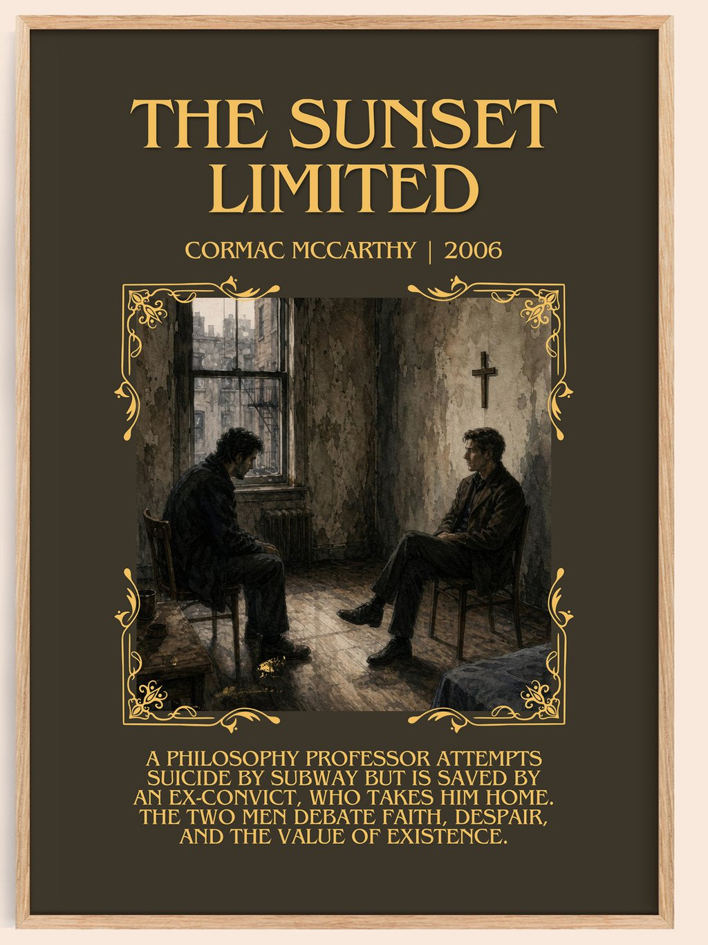The Sunset Limited Minimalist Book Poster by Cormac Mccarthy – book poster
