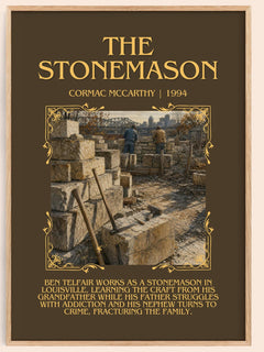 The Stonemason Minimalist Book Poster by Cormac Mccarthy – image 1