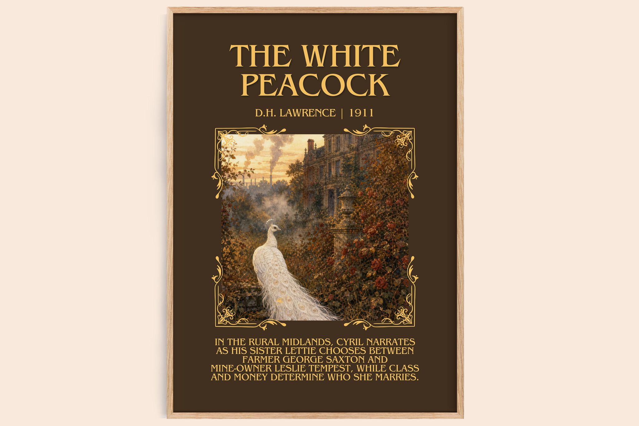 The White Peacock Minimalist Book Poster by D.H. Lawrence