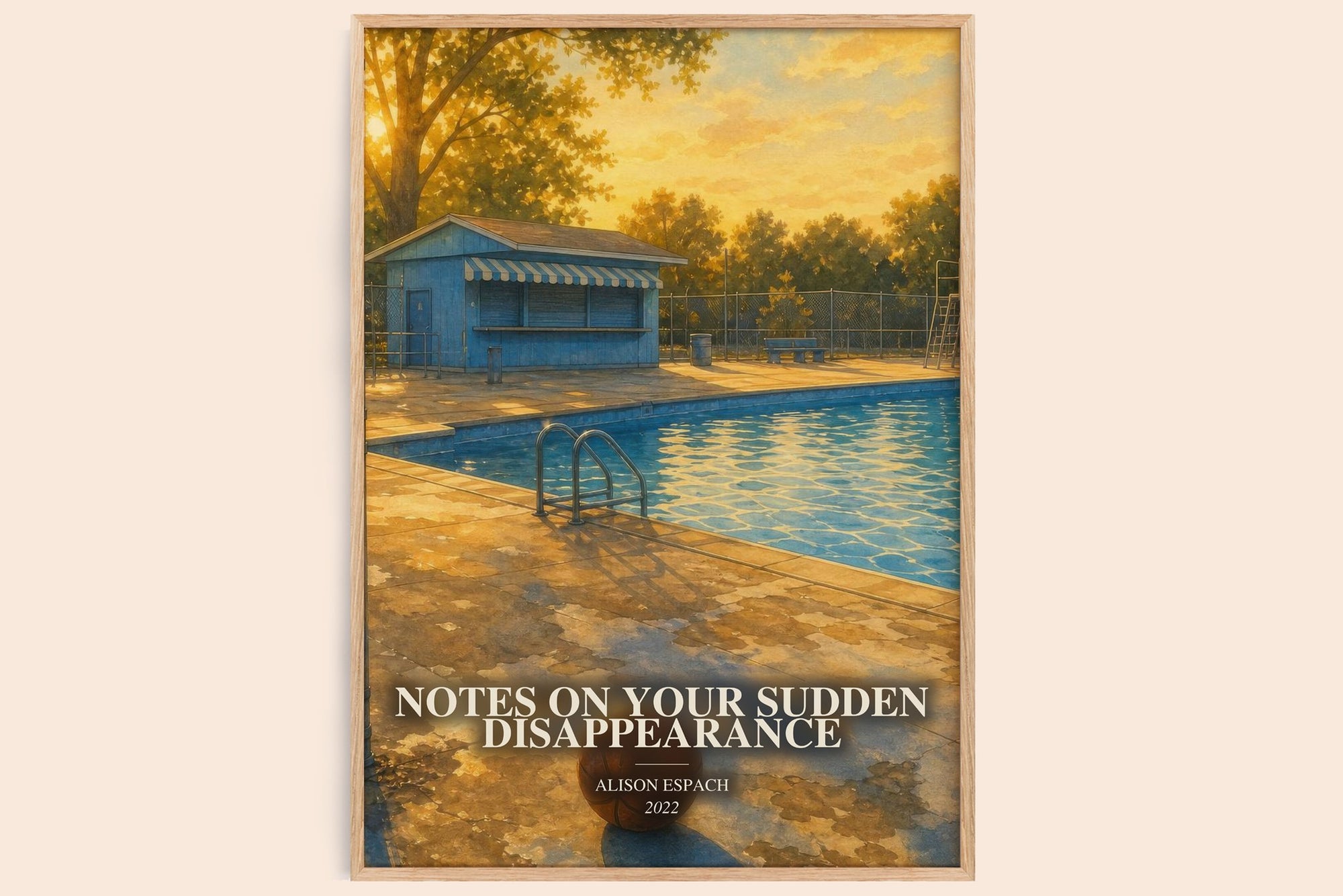 Notes On Your Sudden Disappearance watercolour book poster by Alison Espach – framed literary art print