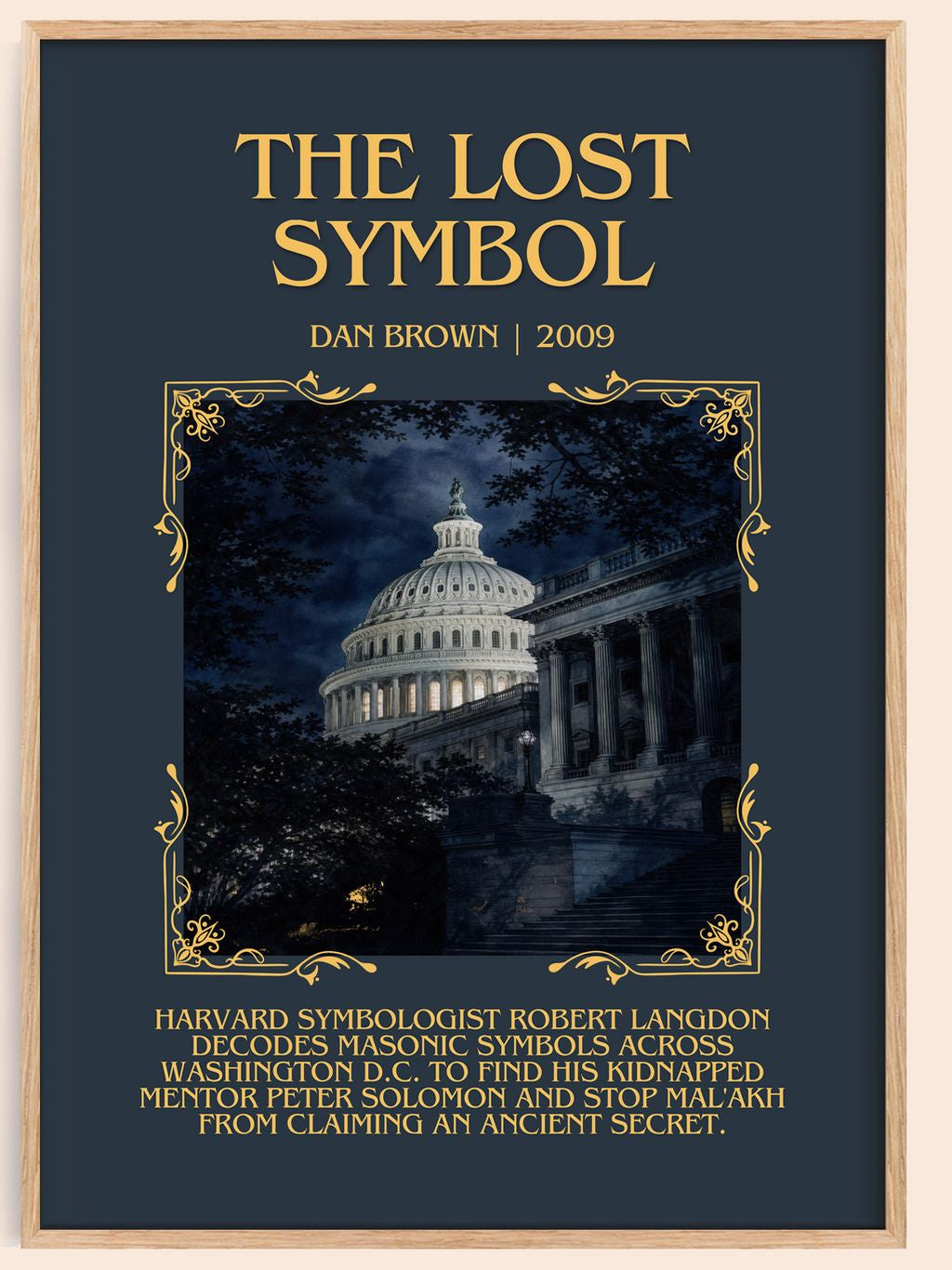 The Lost Symbol Minimalist Book Poster by Dan Brown – book poster