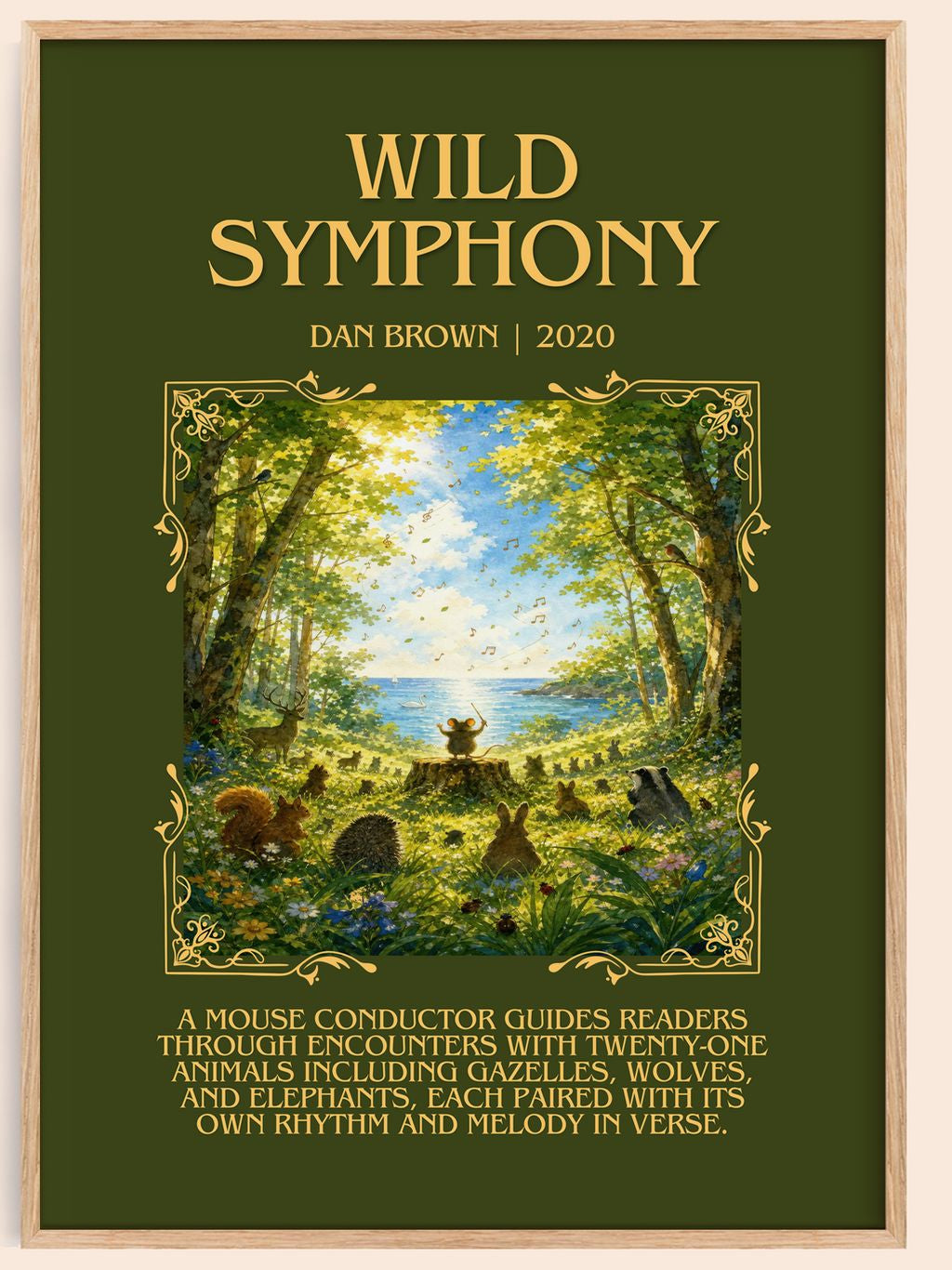 Wild Symphony Minimalist Book Poster by Dan Brown – book poster