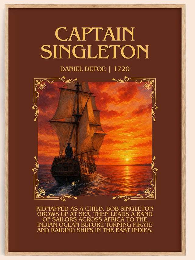 Captain Singleton Minimalist Book Poster by Daniel Defoe