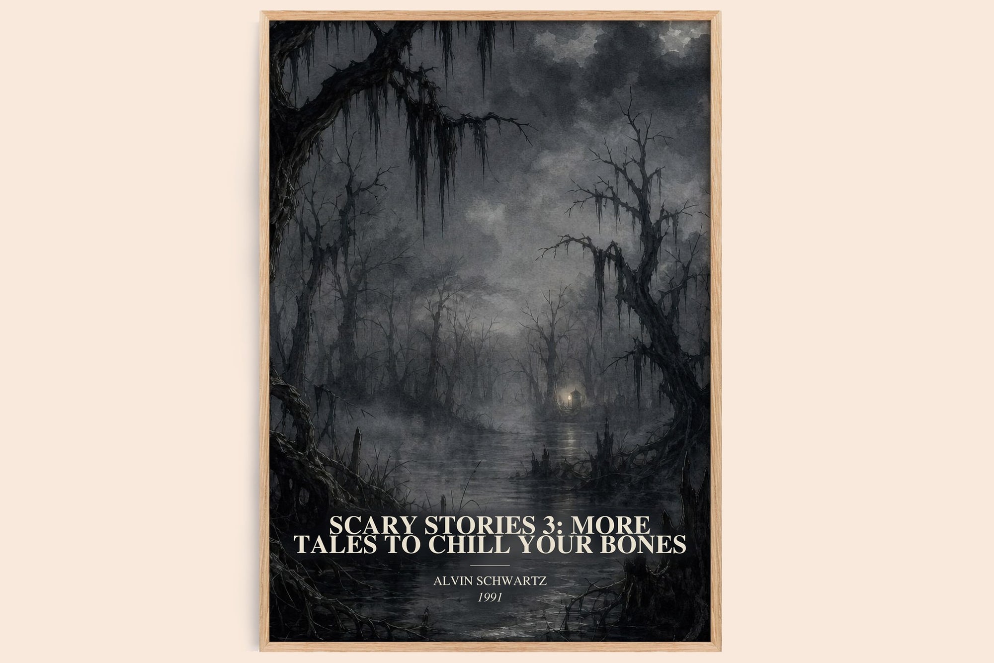 Scary Stories 3: More Tales To Chill Your Bones watercolour book poster by Alvin Schwartz – framed literary art print
