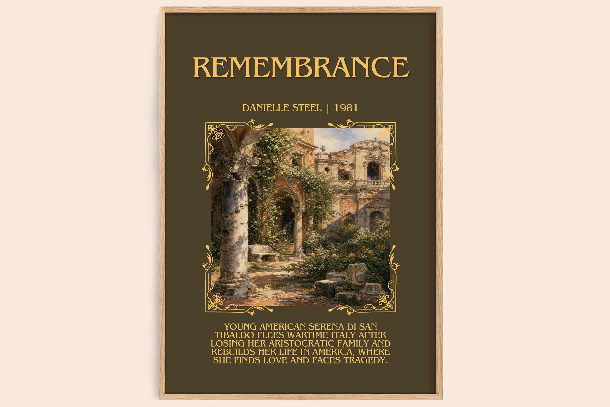 Remembrance Minimalist Book Poster by Danielle Steel