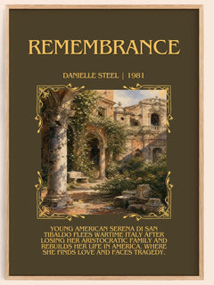 Remembrance Minimalist Book Poster by Danielle Steel – image 1
