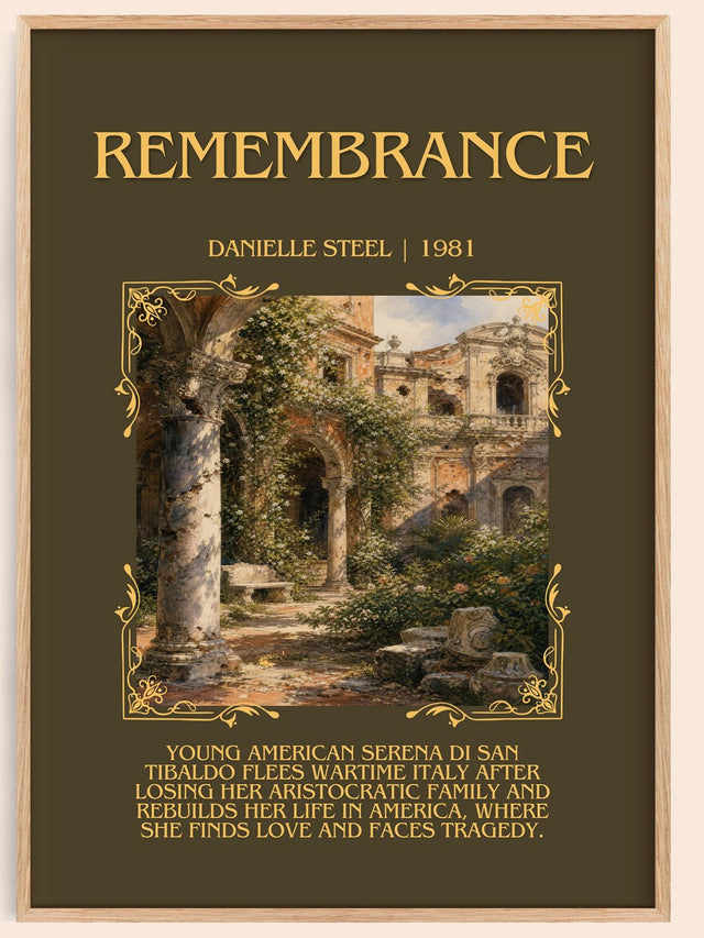 Remembrance Minimalist Book Poster by Danielle Steel