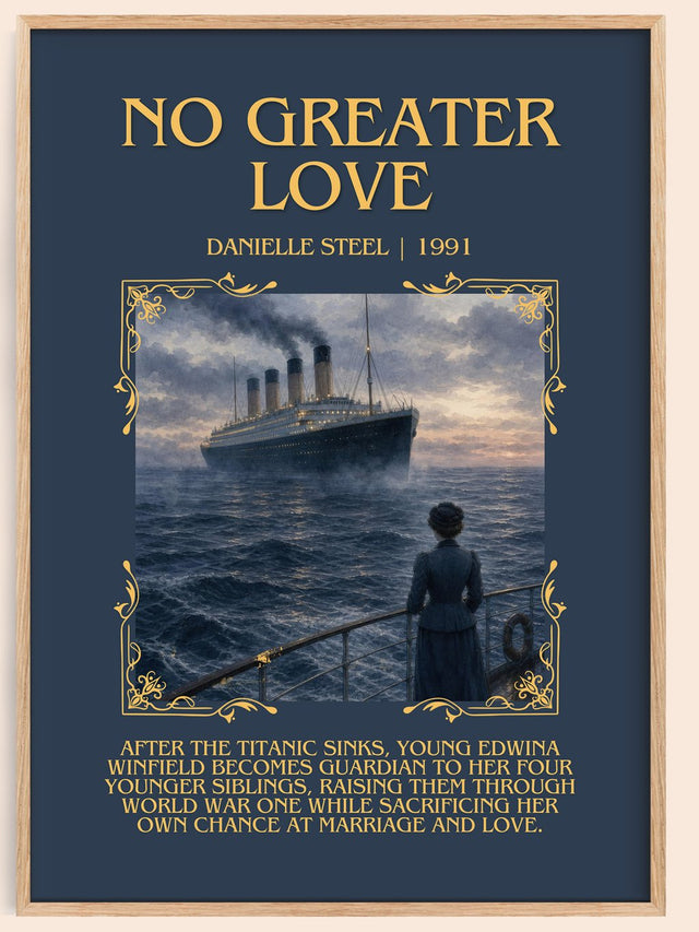 No Greater Love Minimalist Book Poster by Danielle Steel