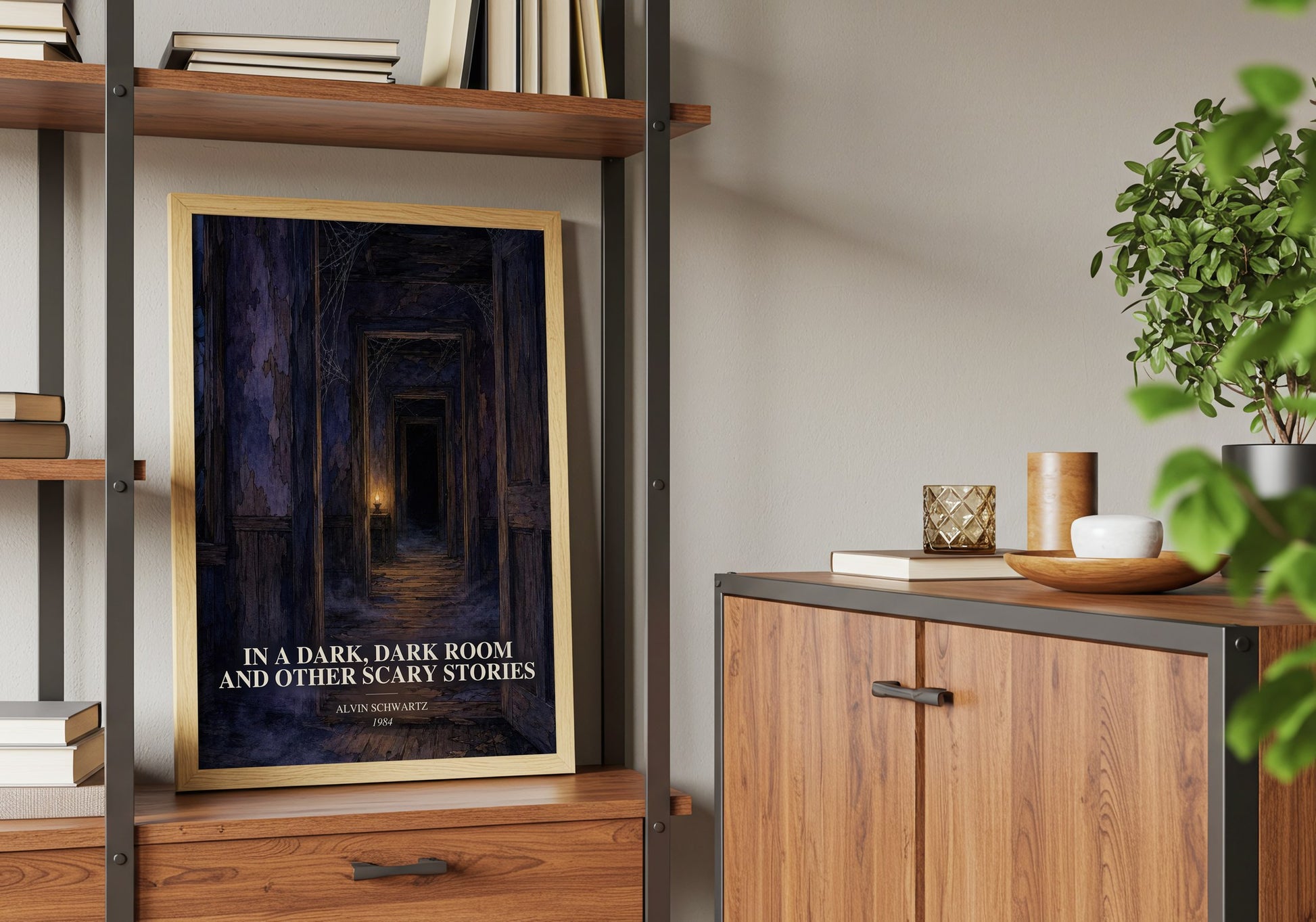 In A Dark, Dark Room And Other Scary Stories book watercolour illustration paper finish options – matte satin gloss