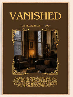 Vanished Minimalist Book Poster by Danielle Steel – image 1